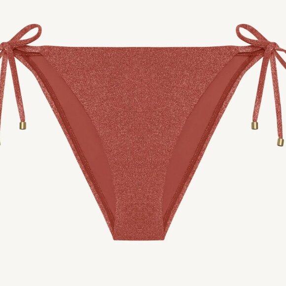 Vitamin A Elle Tie Side Bottom in Pink Metallic Size Medium - Picture 1 of 4